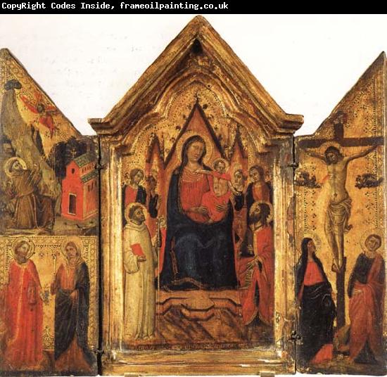 Jacopo del Casentino Madonna and Child Enthroned with SS.Bernard and John the Baptist and Four Angels